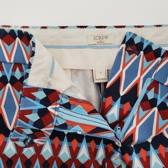 J. Crew Factory 3" Printed Stretch Chino Shorts, Size 6 - Picture 4 of 6